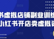 小红书虚拟店铺副业训练营1.0，小红书开店卖虚拟资料