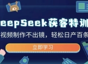 DeepSeek获客特训营，视频制作不出镜，轻松日产百条