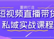 短视频直播带货私域实战课程
