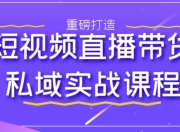 短视频直播带货私域实战课程