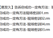 成功学视频:【易发久】告诉你成功一定有方法:现场密训