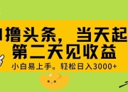 AI撸头条，轻松日入3000+，当天起号，第二天见收益