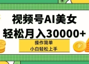 视频号AI美女，轻松月入30000+,操作简单小白也能轻松上手