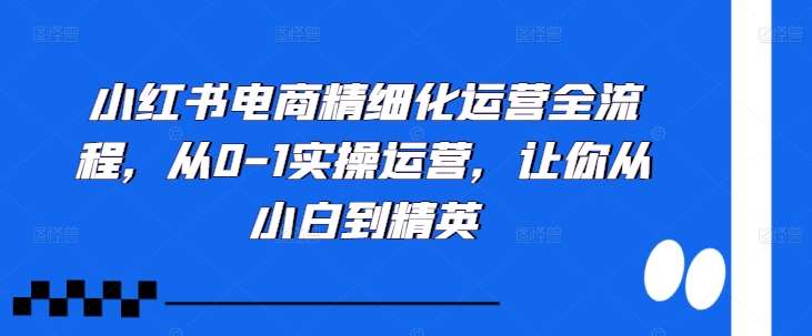 图片[1]-小红书电商精细化运营全流程，从0-1实操运营，让你从小白到精英-问小徐资源库